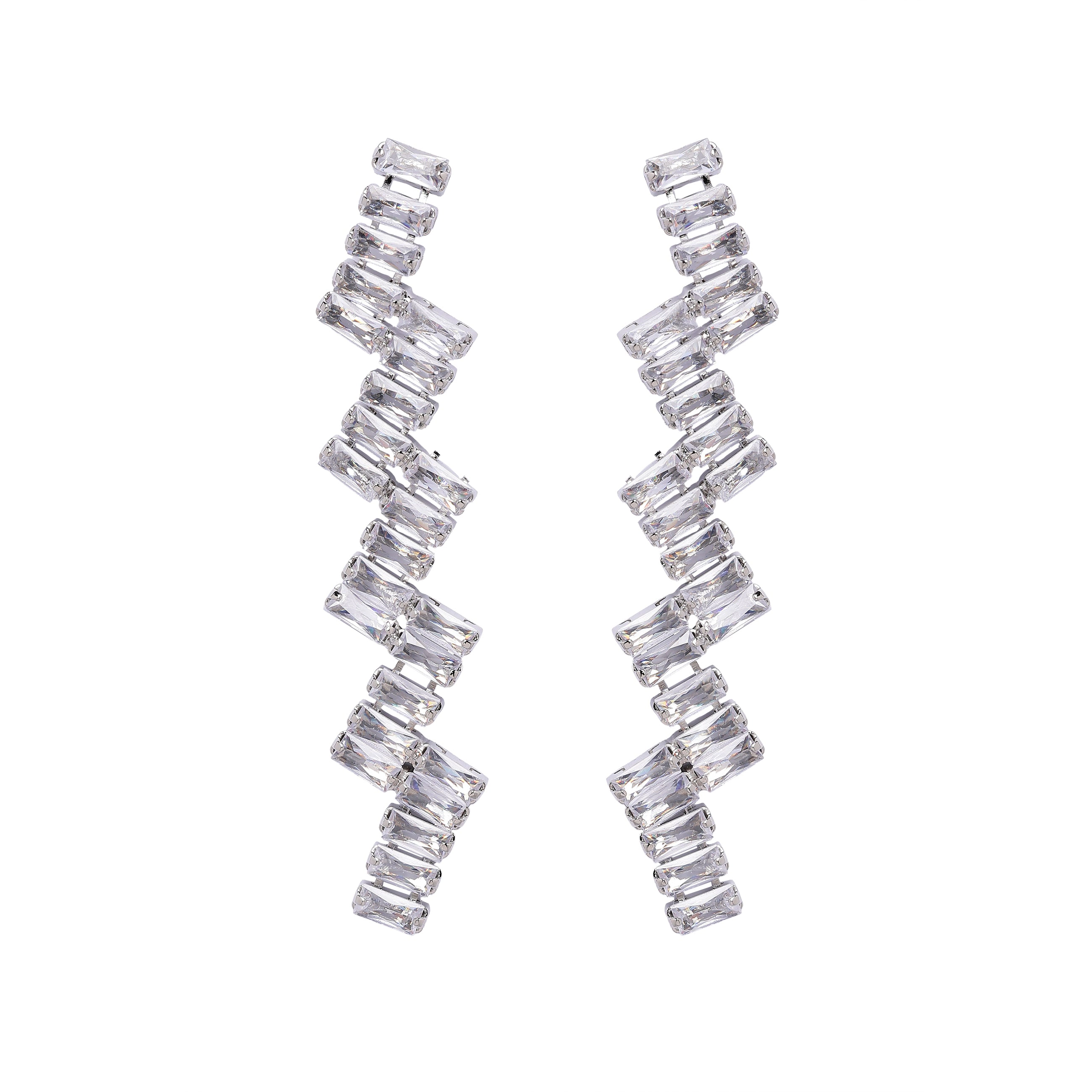 AGP PARIS Womens Elegant Zigzag Drop Earrings