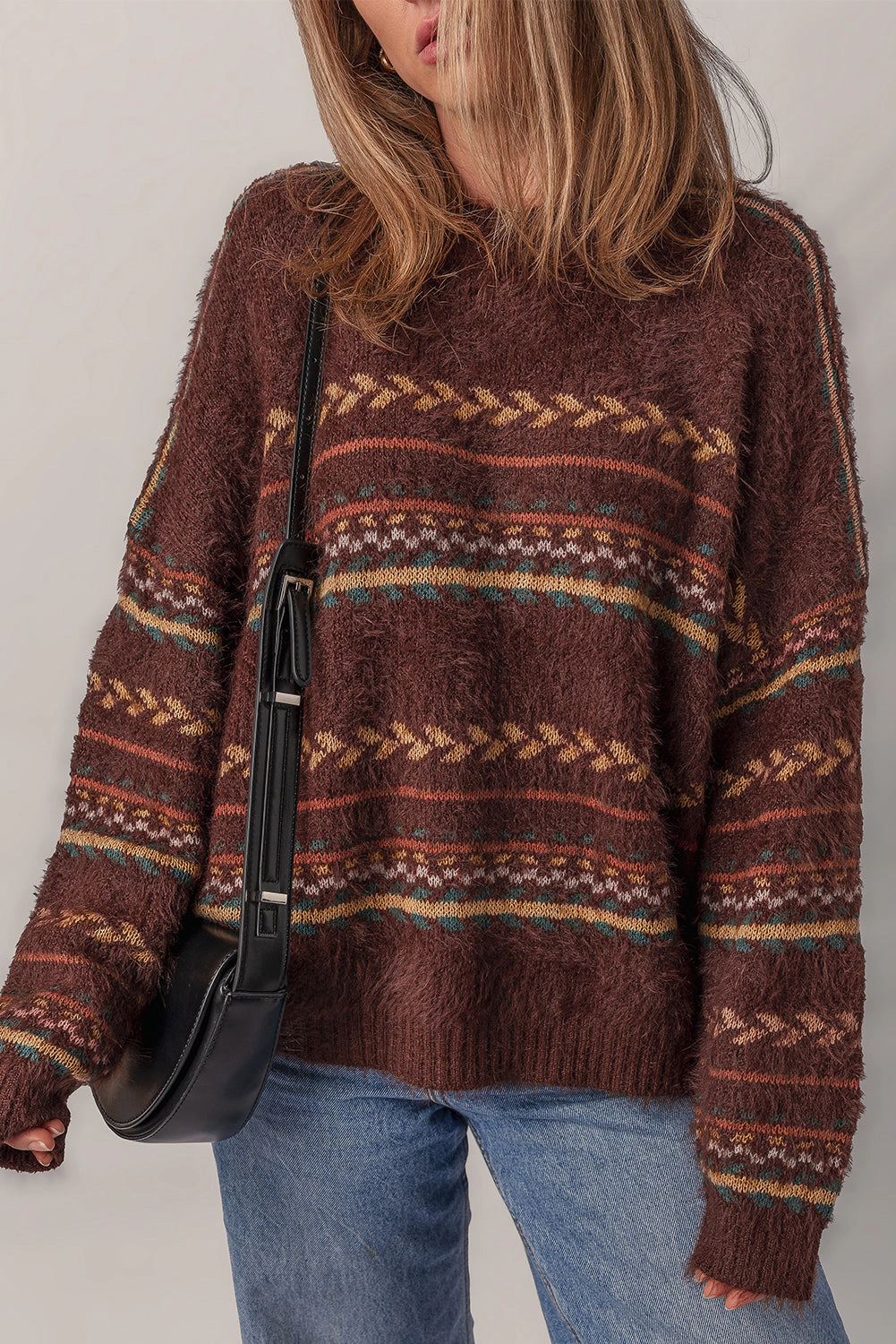 Threaded Pear Women's Madison Knitted Drop Shoulder Sweater
