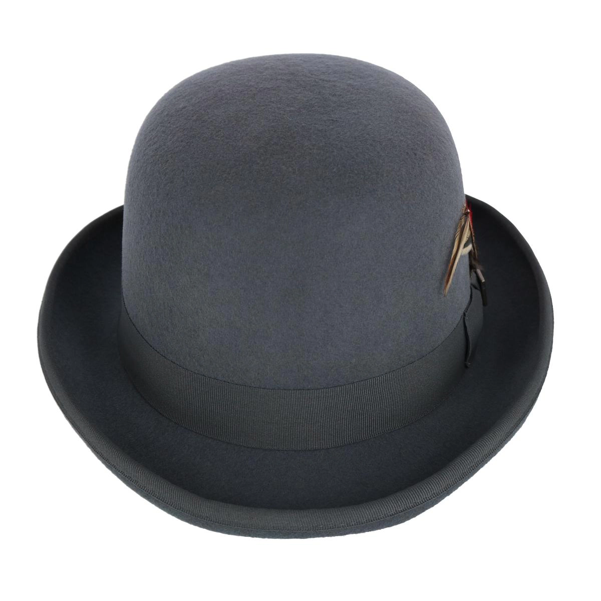 Kenny K Men's Wool High Derby Hat with Grosgrain Hatband
