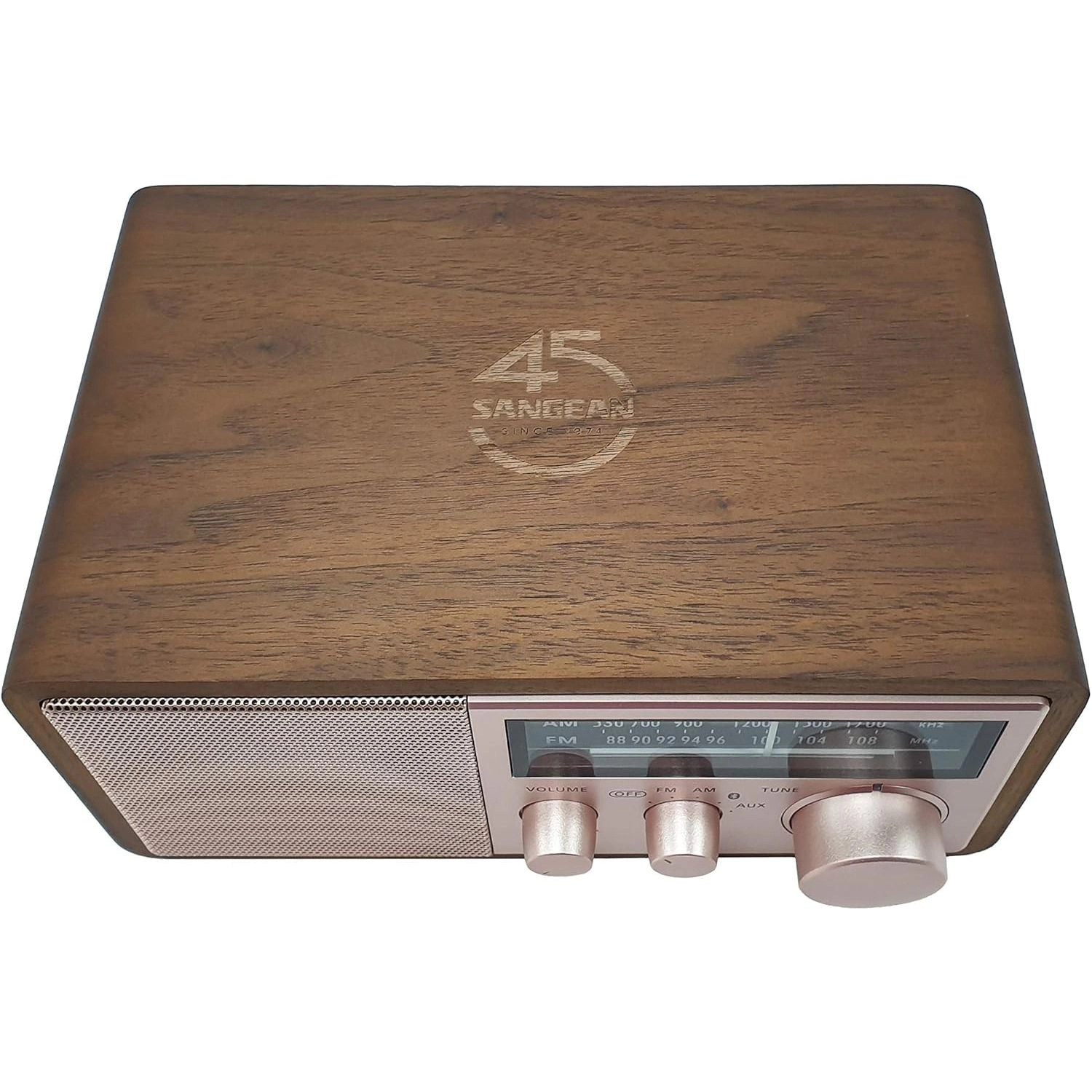 SANGEAN WR16 WR-16SE 45th Anniversary Wooden Cabinet Radio - AM/FM, Bluetooth 4.1, USB Phone Charging
