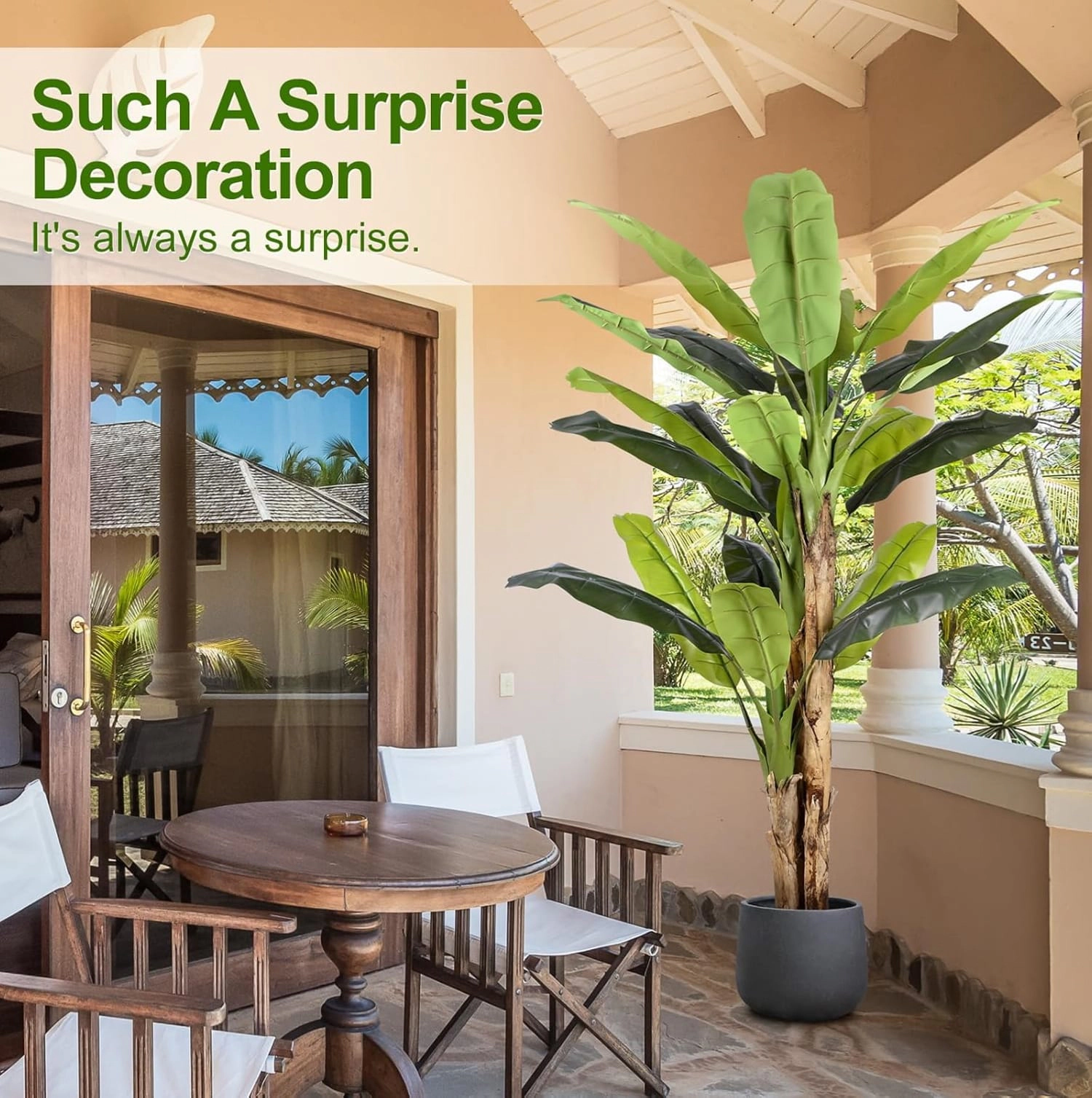 Whimsy Toys 8.5ft Extra Tall Artificial Banana Tree