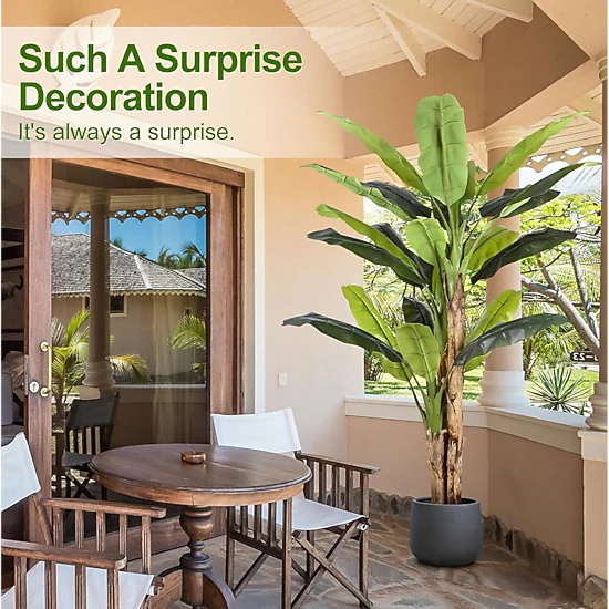 Whimsy Toys 8.5ft Extra Tall Artificial Banana Tree