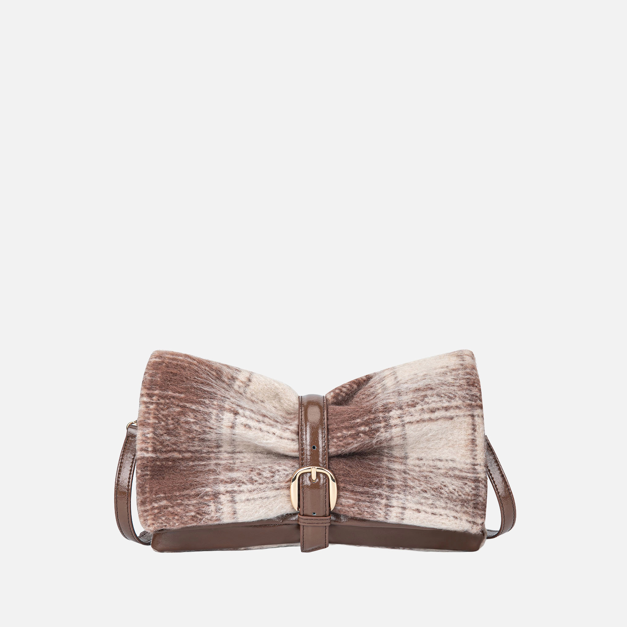 Mia K Collection Koumei Shearling-Trim Vegan Leather Bag