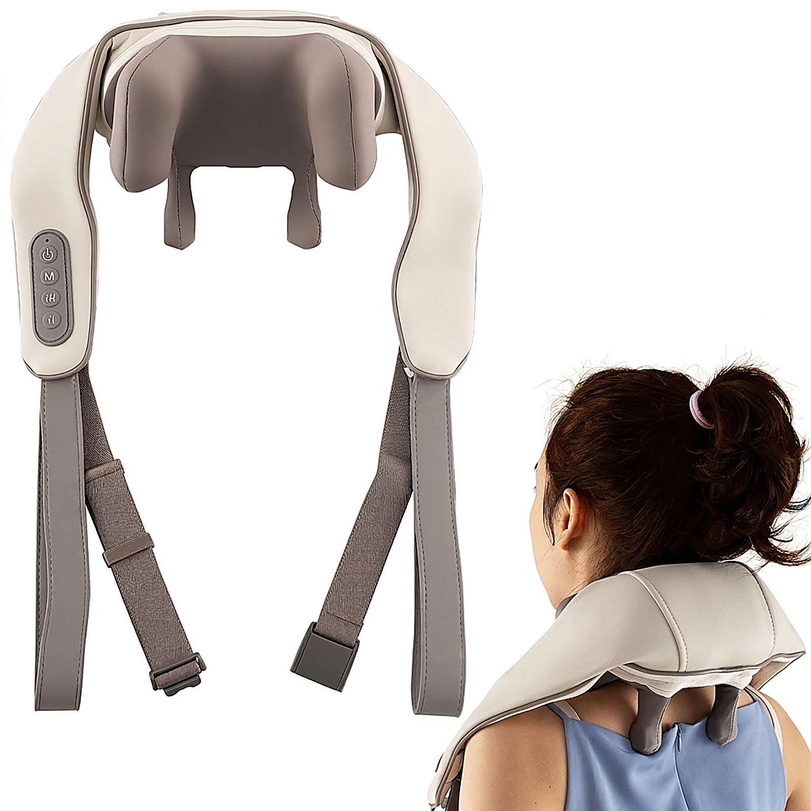 SUGIFT 4D Deep Tissue Kneading Shiatsu Neck Massager with Heat 6 Massage Points and 2 Intensity Levels