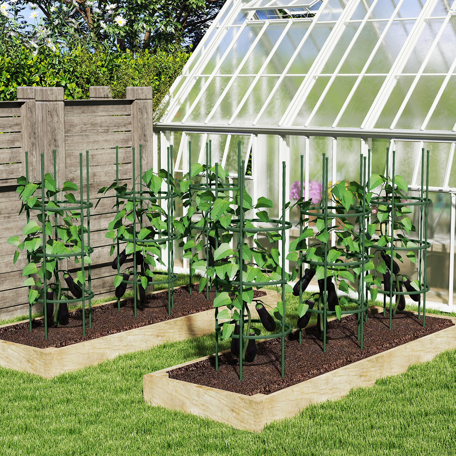 LJG 3 Pack 60 Inch Adjustable Tall Plant Support Trellis for Climbing Plants