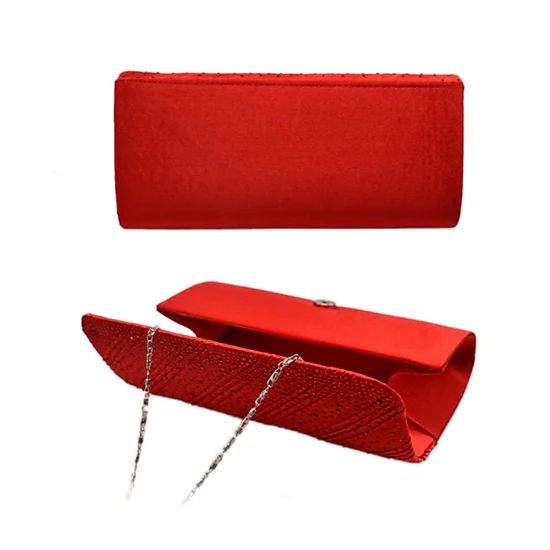 Fashnzfab Diagonal Line Detailed Bling Evening Clutch / Crossbody Bag