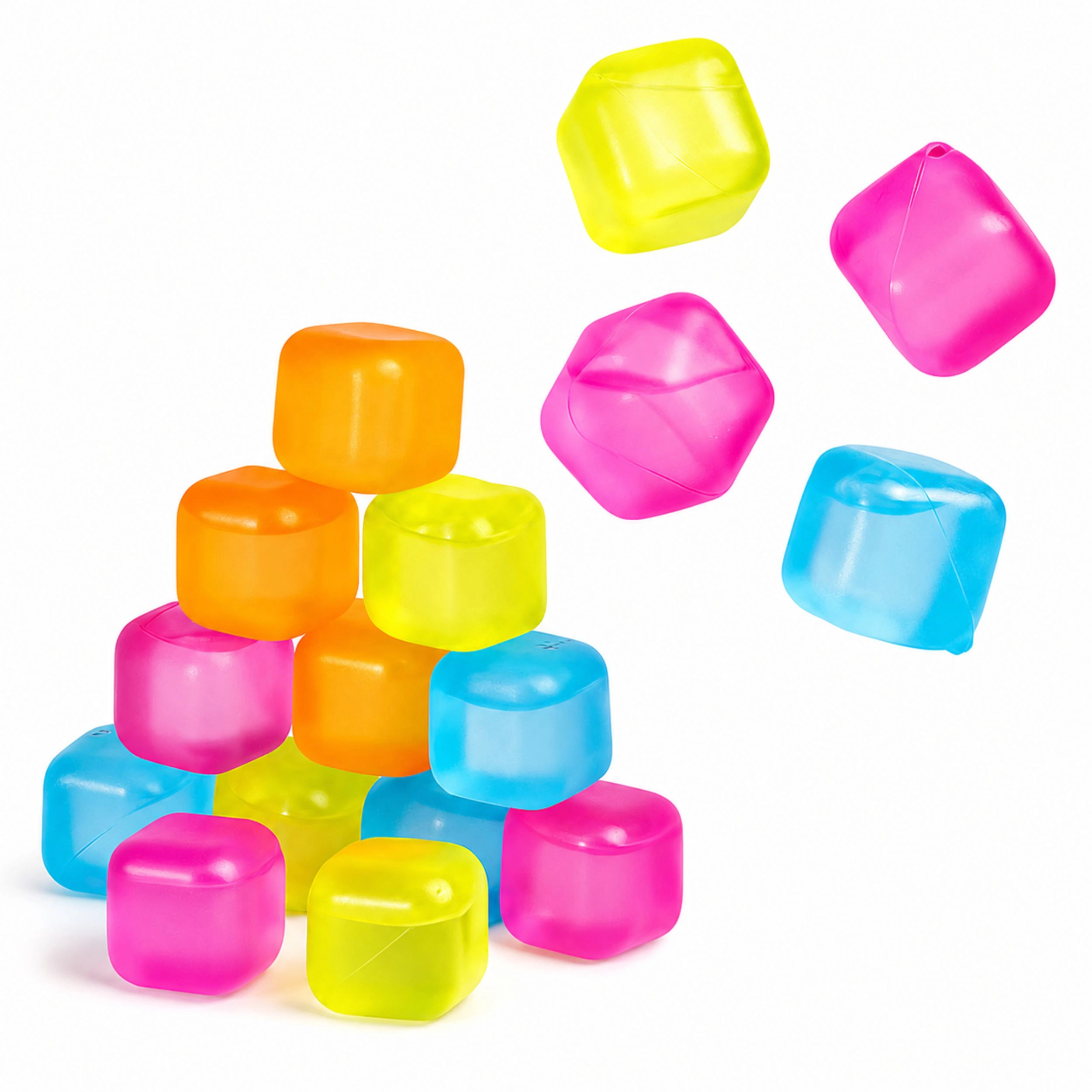 Home Collection Pack of 36 Reusable Ice Cubes BPA-Free Multicolor Chilling Cubes