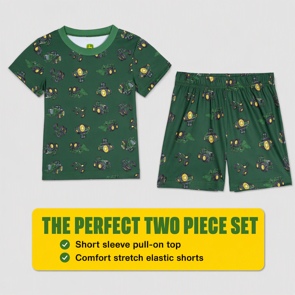 John Deere Boys' 2-Piece Pajama Shirt and Shorts Set