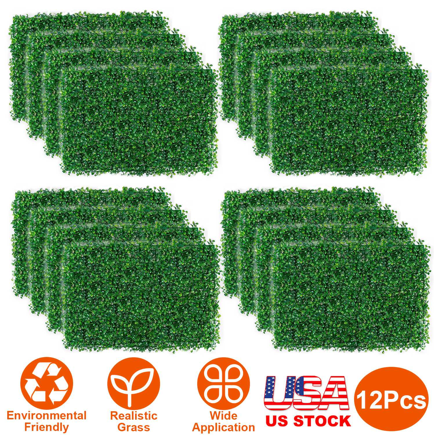 INova Unisex Artificial Boxwood Hedge Panel Set