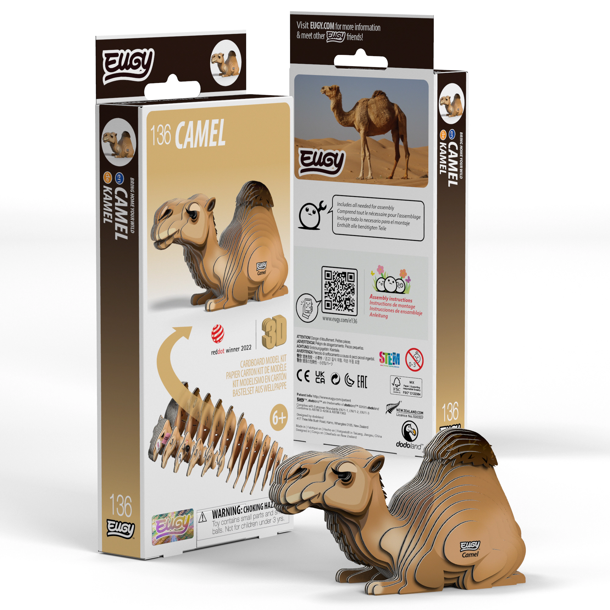 EUGY Camel 3D Puzzle - contains 40 puzzle pieces