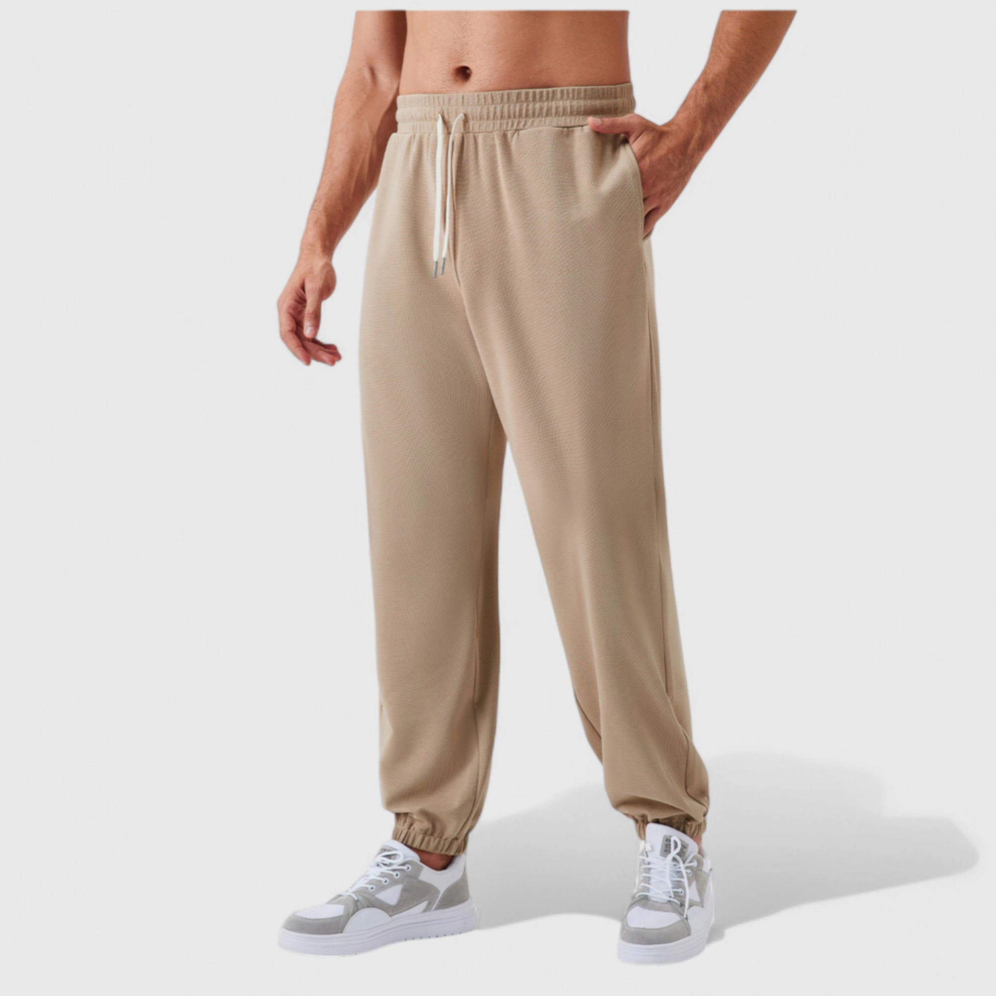 Anna-Kaci Men's Jogger Pants with Drawstring Waistband and Elastic Cuffs