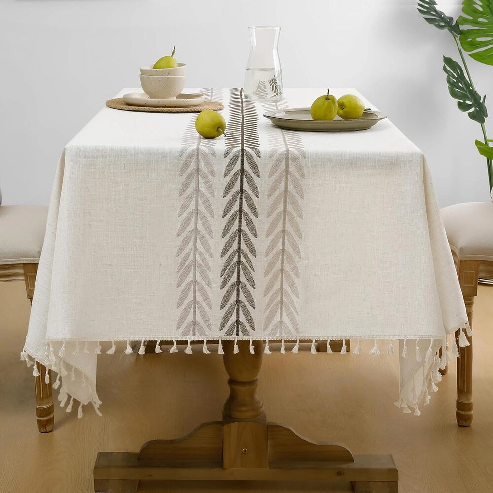 Rocky Peak Living Unisex Waterproof Linen Cotton Tablecloth 55 x 70 Inch