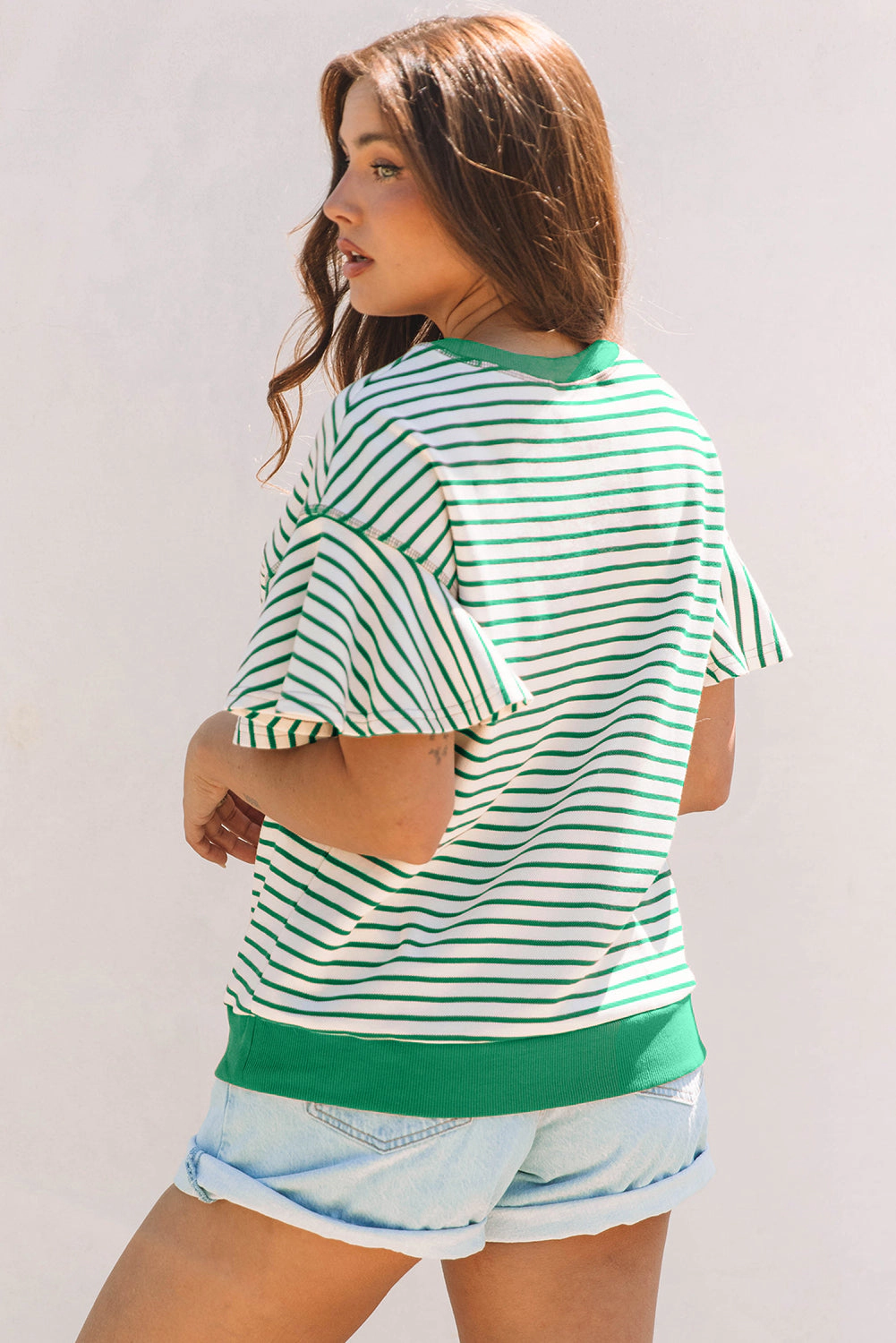 Threaded Pear Women's Sol Ruffle Short Sleeve Top