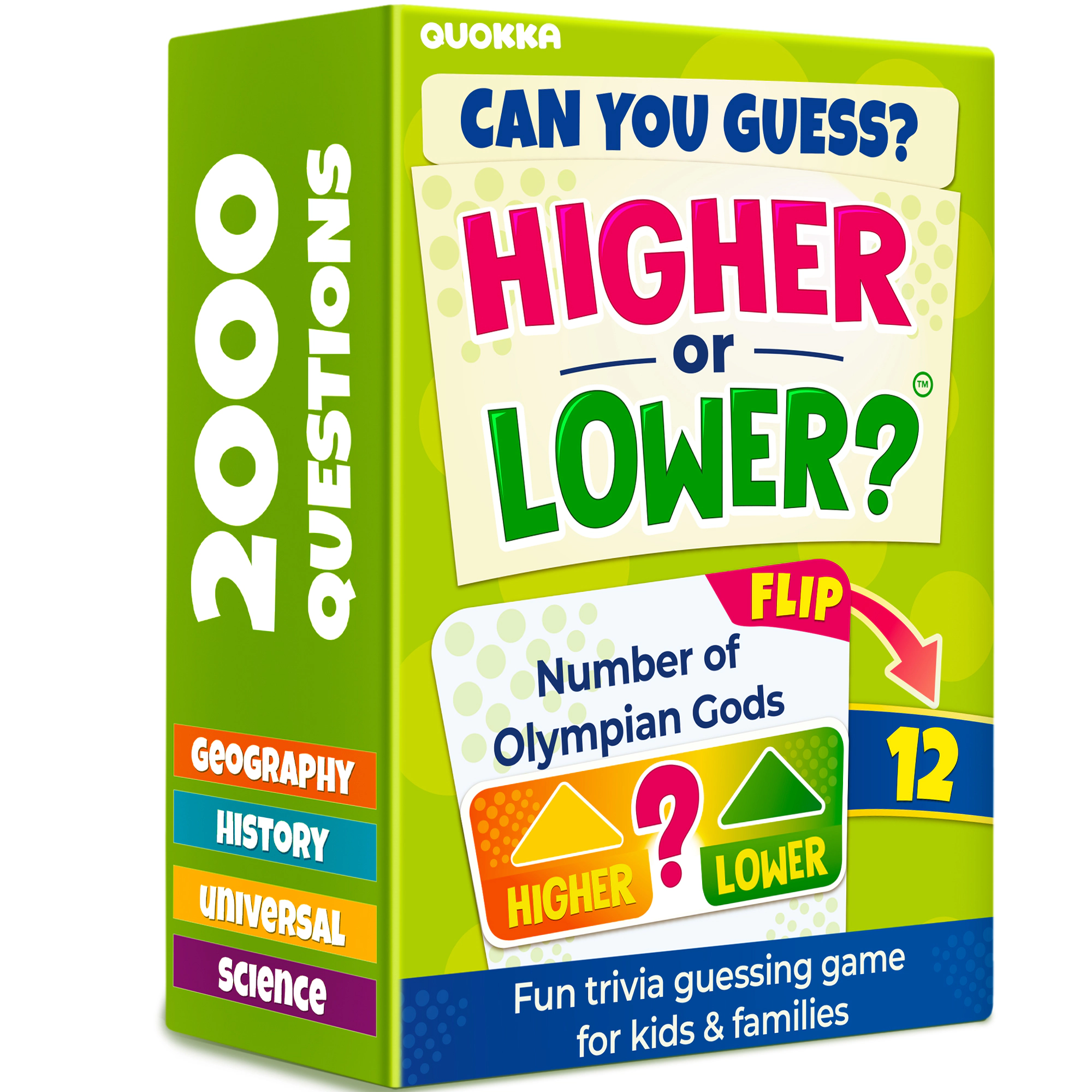 QUOKKA Higher or Lower Card Game for Kids and Families - Science & General Knowledge Guessing
