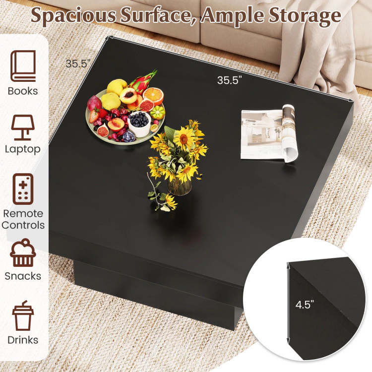 Hivvago Coffee Table Accent With Led Lights And Dynamic Modes