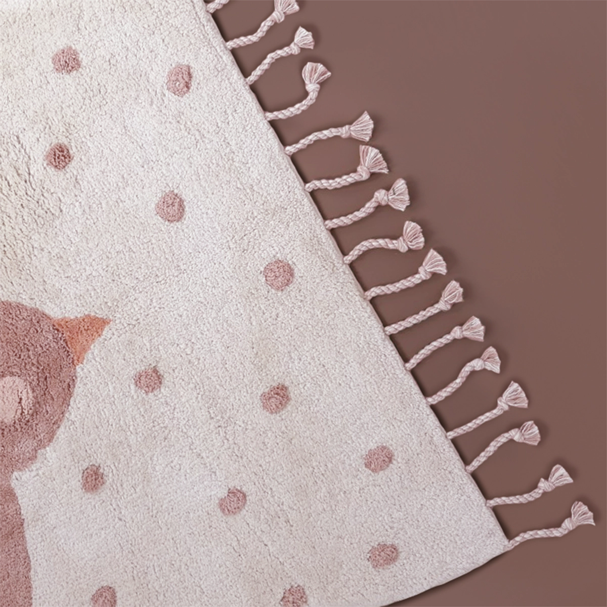 Nattiot Washable Cotton Kid'S Bedroom Rug With Bird Pattern Birdy