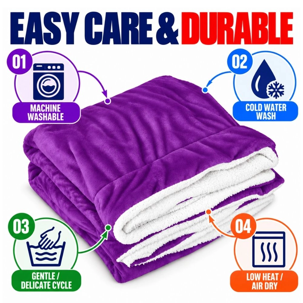 Soft Warm Flannel Blanket for Bed, Sofa & Travel