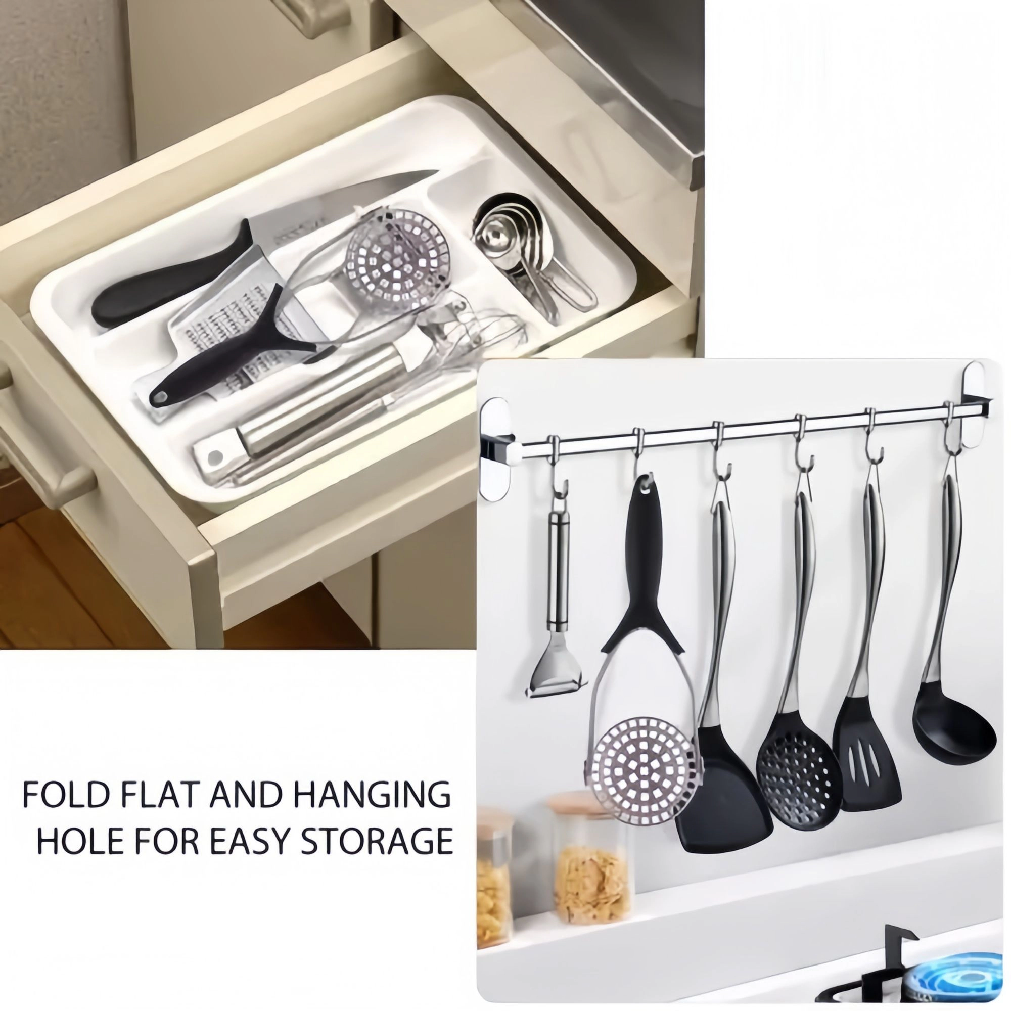 Alilang Women Stainless Steel Potato Masher with Ergonomic Handle for Mashed Potatoes and Vegetables
