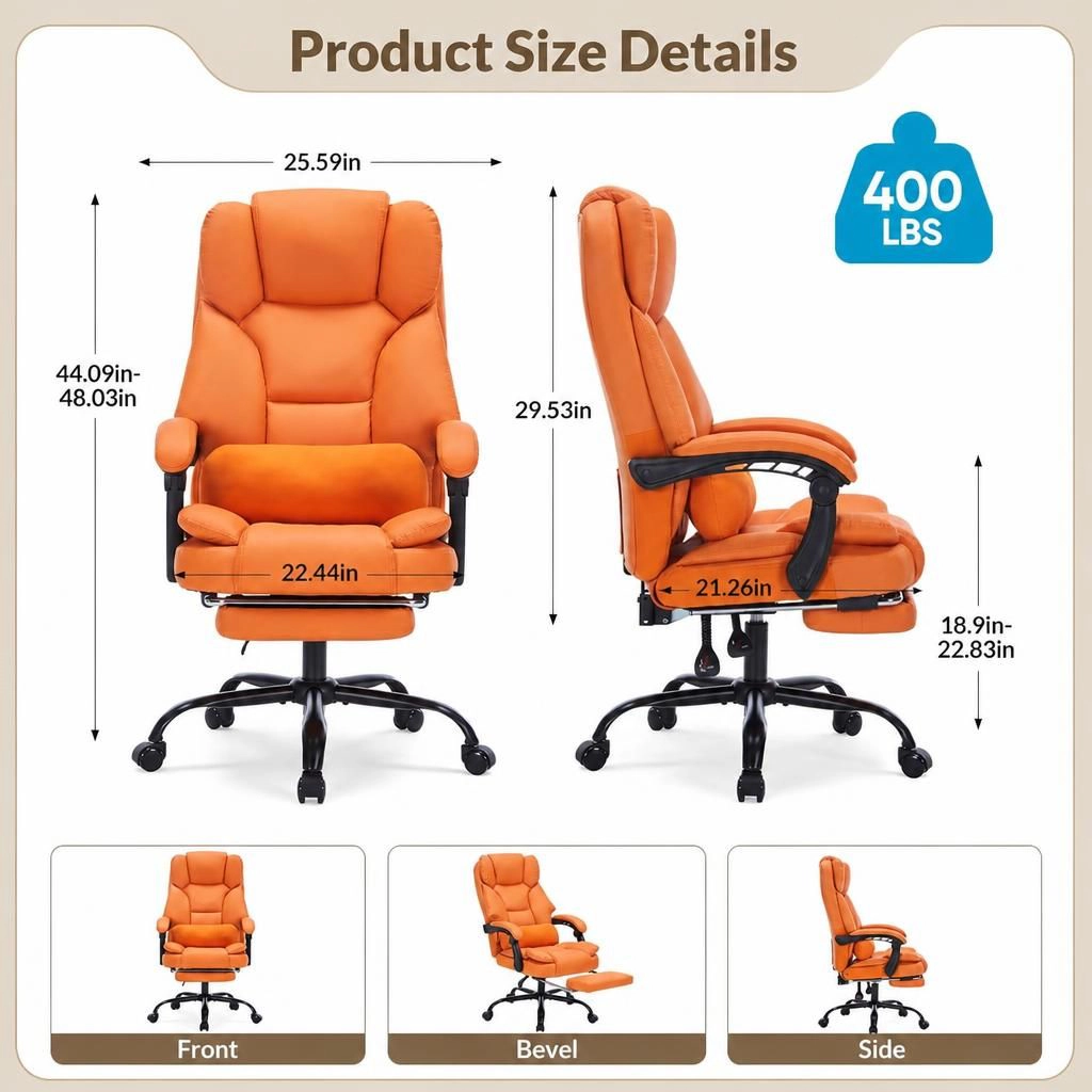 GOODSILO Ergonomic PU Leather Adjustable Office Chair