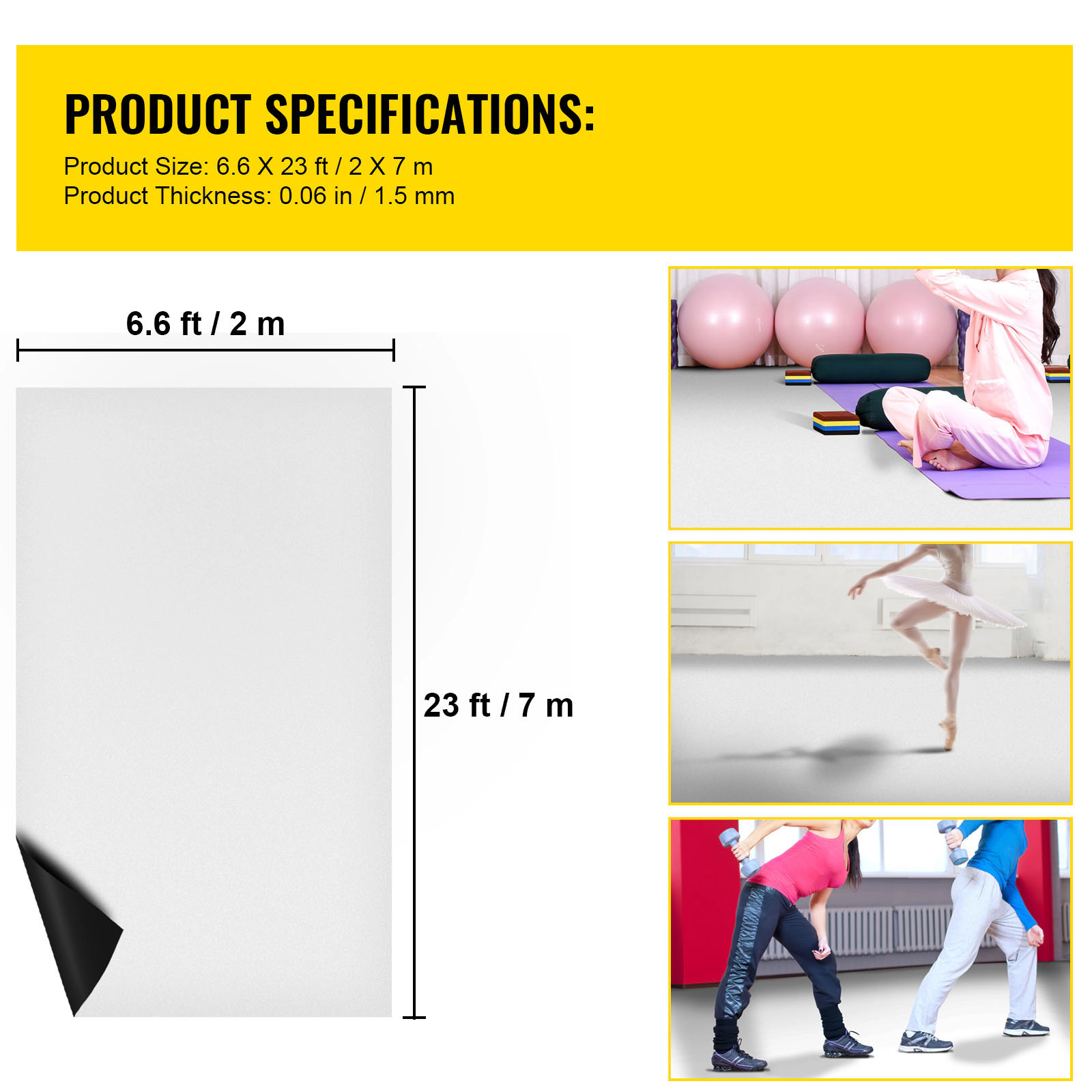 HONGGE Dance Floor Roll, Portable PVC Dance Flooring