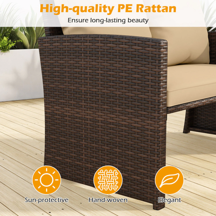 Hivvago 3 Pieces Outdoor Patio Pe Wicker Furniture Set With Cushions