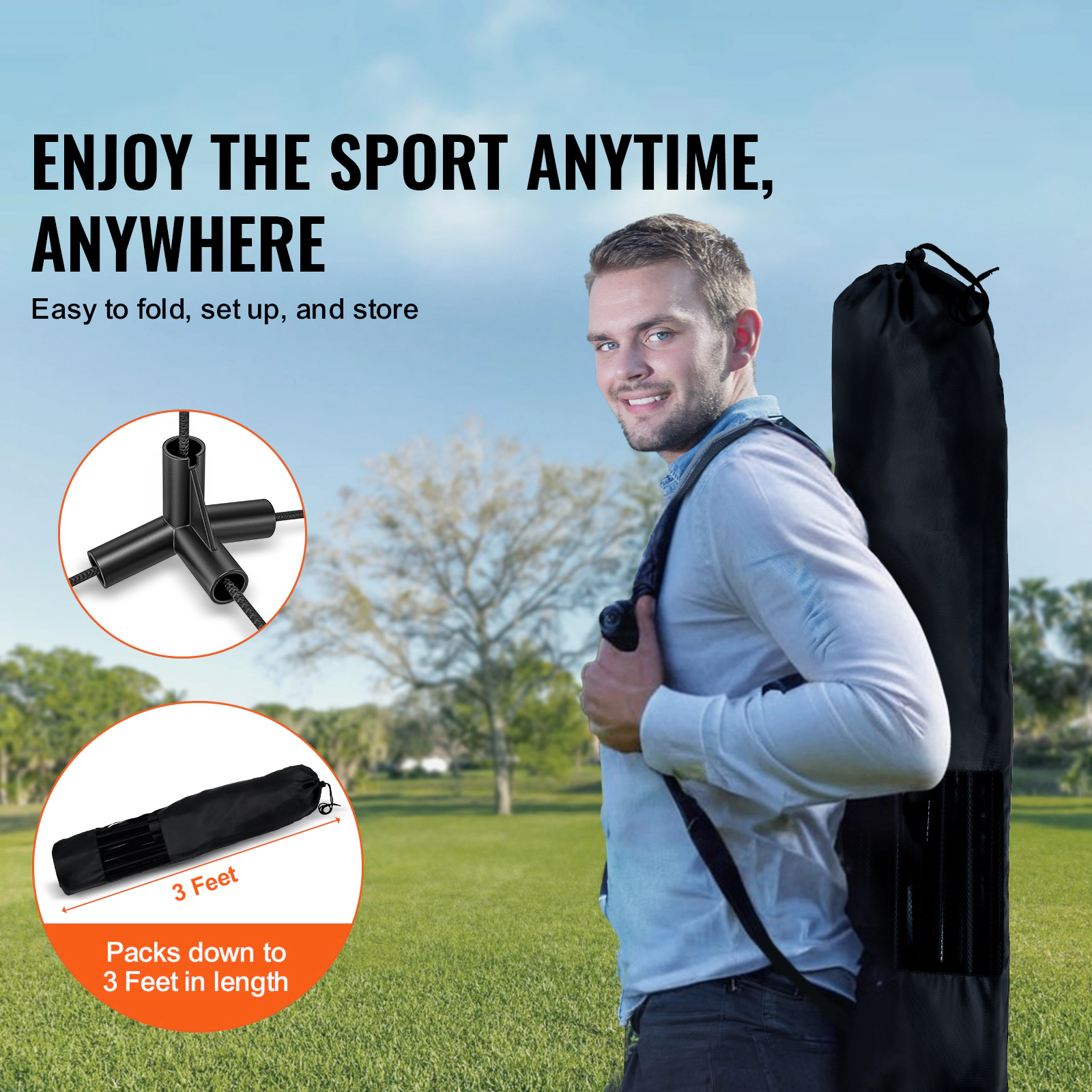 HONGGE Badminton Net Height Adjustable Volleyball Net Foldable Pickleball Net Portable Easy Setup Tennis Net Set with