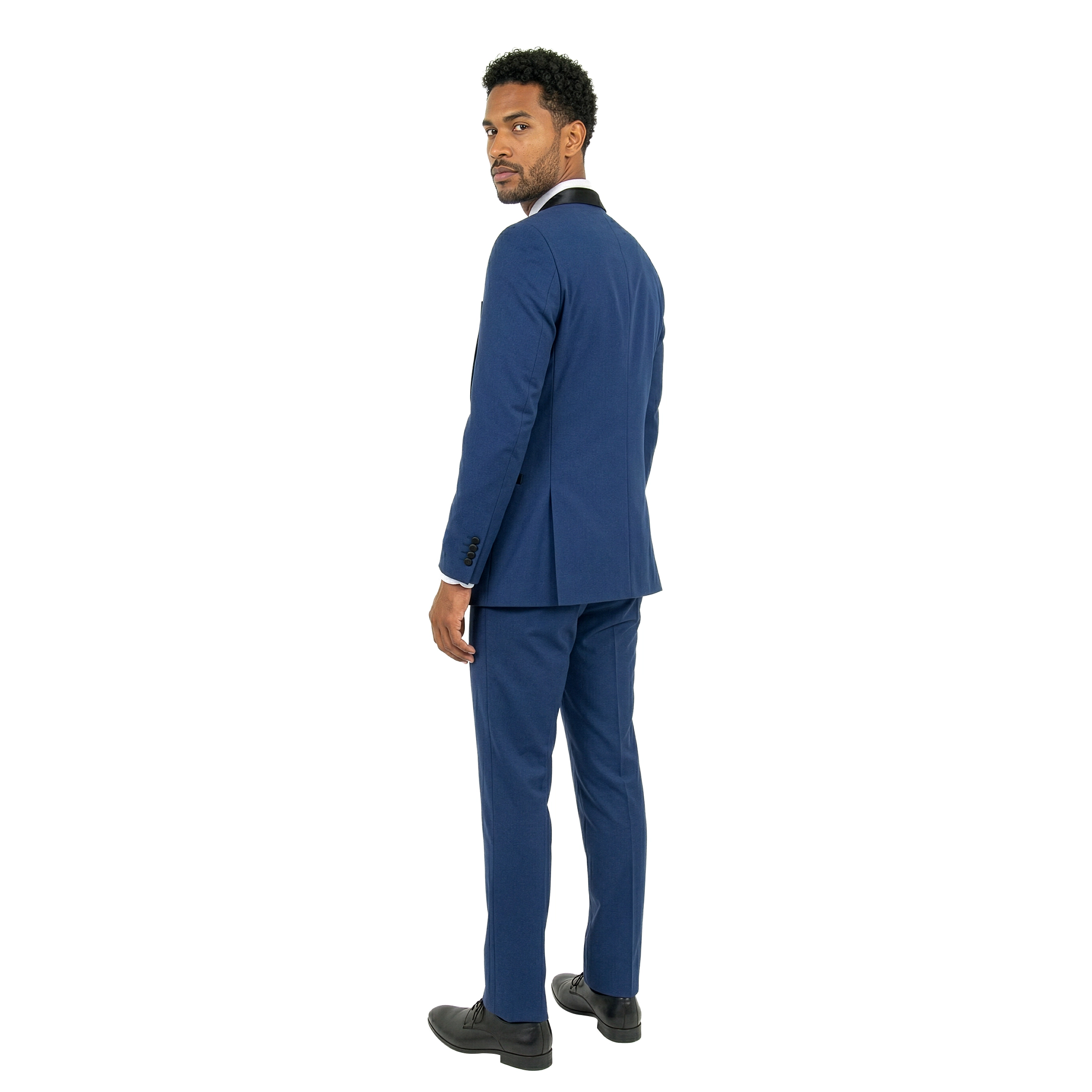 Tazzio Mens Slim Fit 2 Piece Tuxedo Look Suit Set