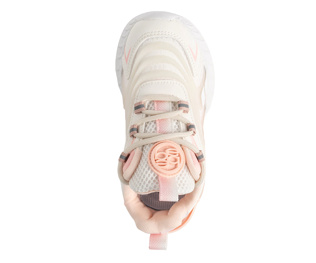 Bebe Girl's Jogger Sneaker with Rubber Medallion