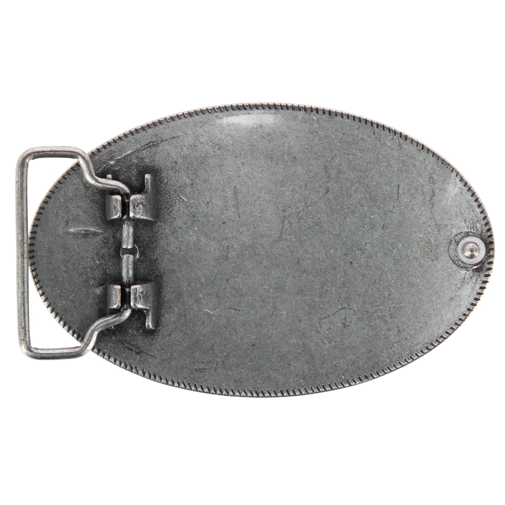 Wrangler Men's Longhorn Plaque Belt Buckle Antique Nickel Finish