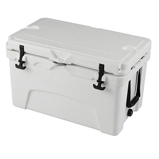 SUGIFT 45 Quart Portable Hard Cooler Insulated Ice Chest 440-lb Top Load Capacity 6-Day Ice Retention White