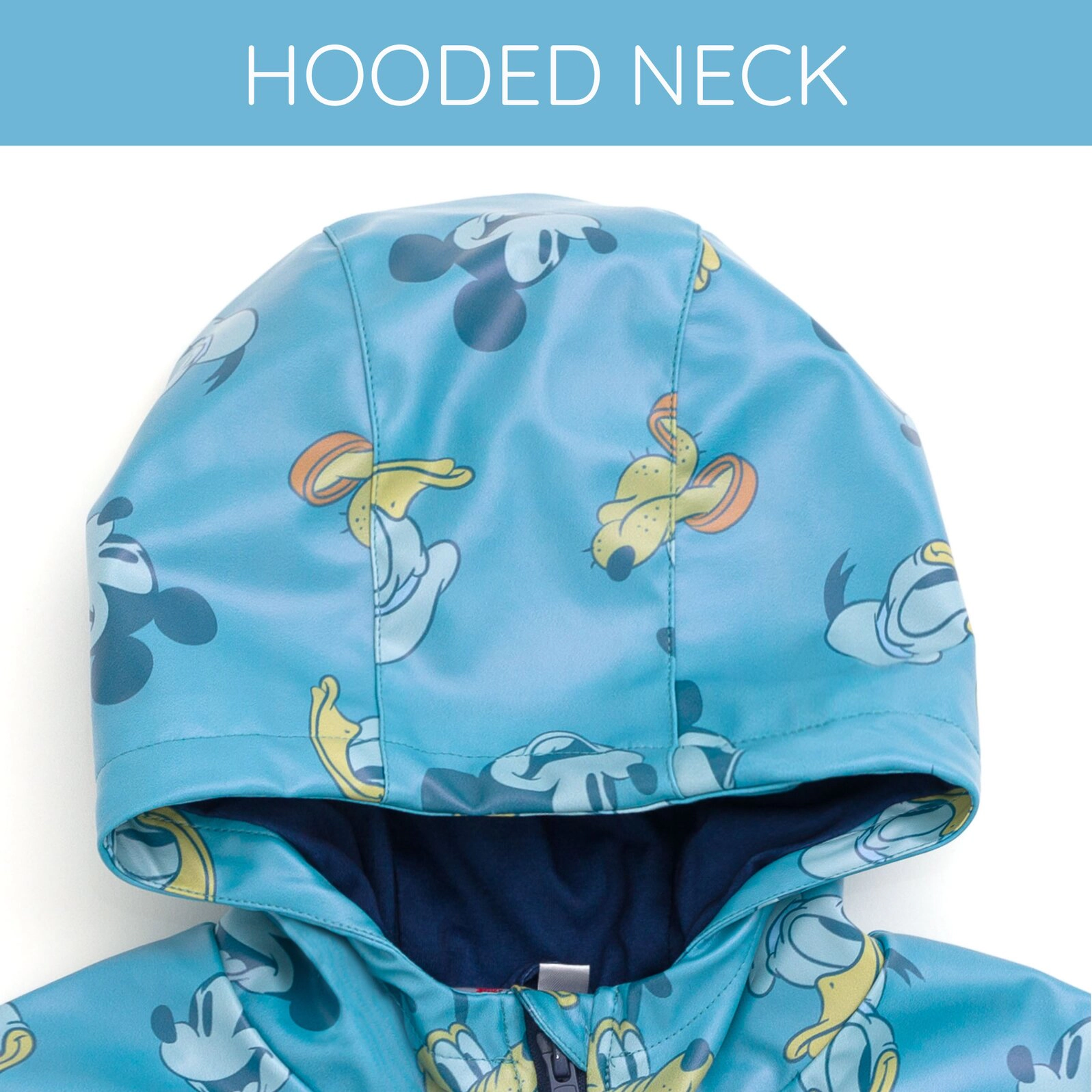 Disney Boys' Hooded Zip-Up Rain Jacket