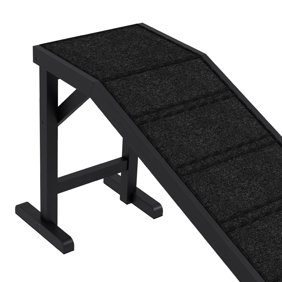 212 Main Paw Hut Dog Ramp with Non-Slip Carpet & Top Platform, 74 x 16 x 25 in. - Black