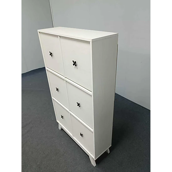 BebreezChic White Narrow Entryway Storage with Round Knobs 3-Drawer ...