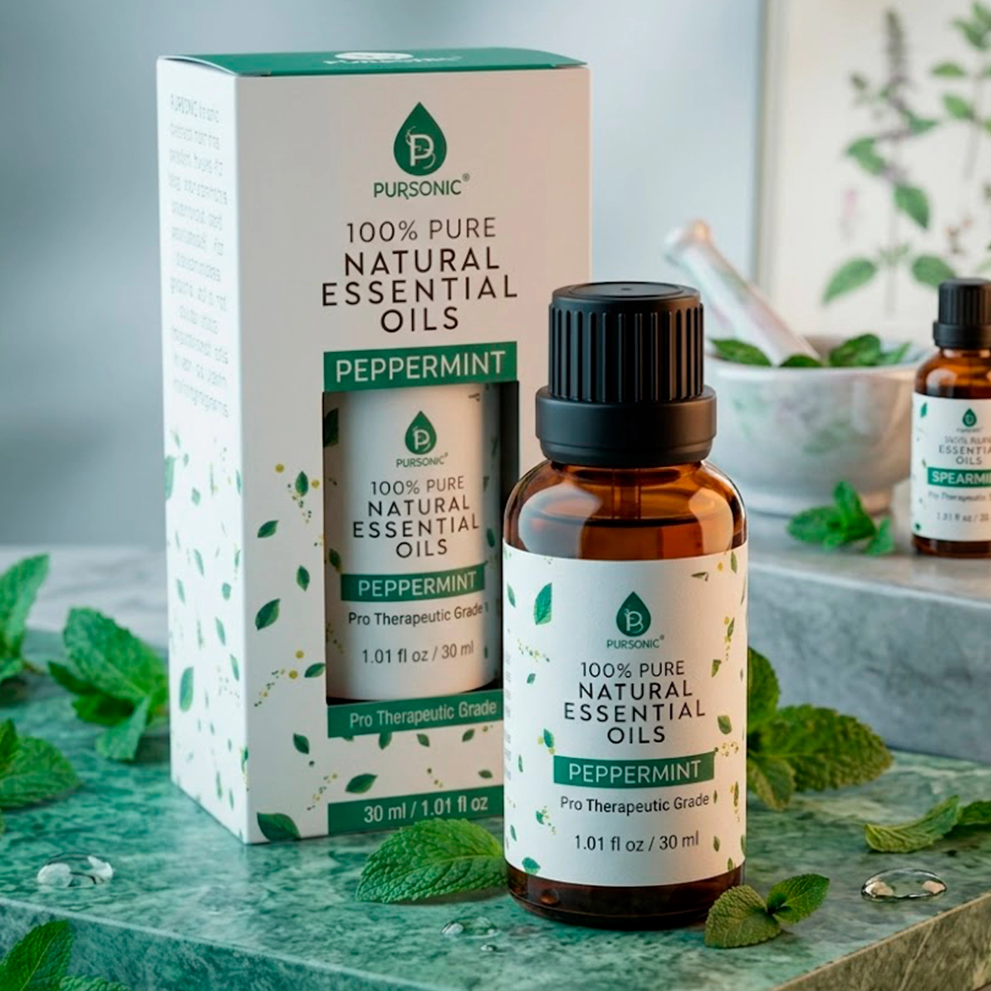 Pursonic Unisex 100% Pure & Natural Peppermint Essential Oils