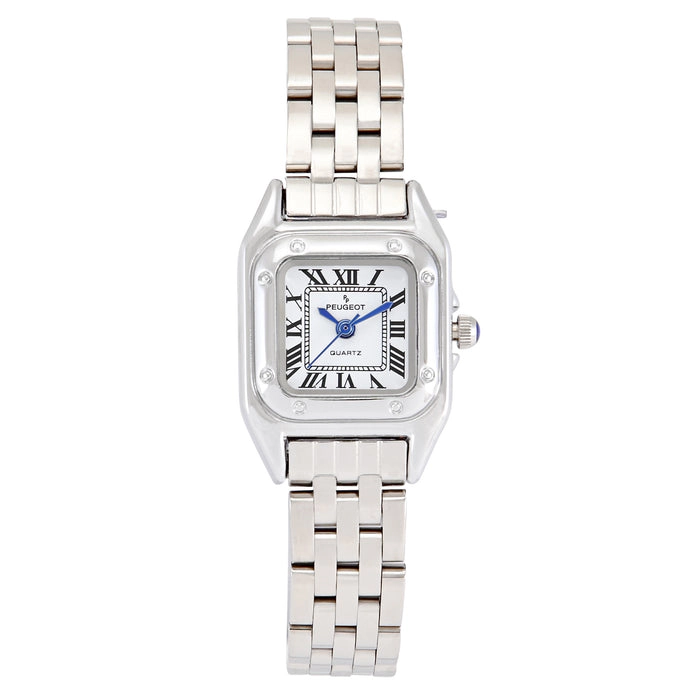 Peugeot Womens 20x22mm Silver-Tone Panther Link Bracelet Watch