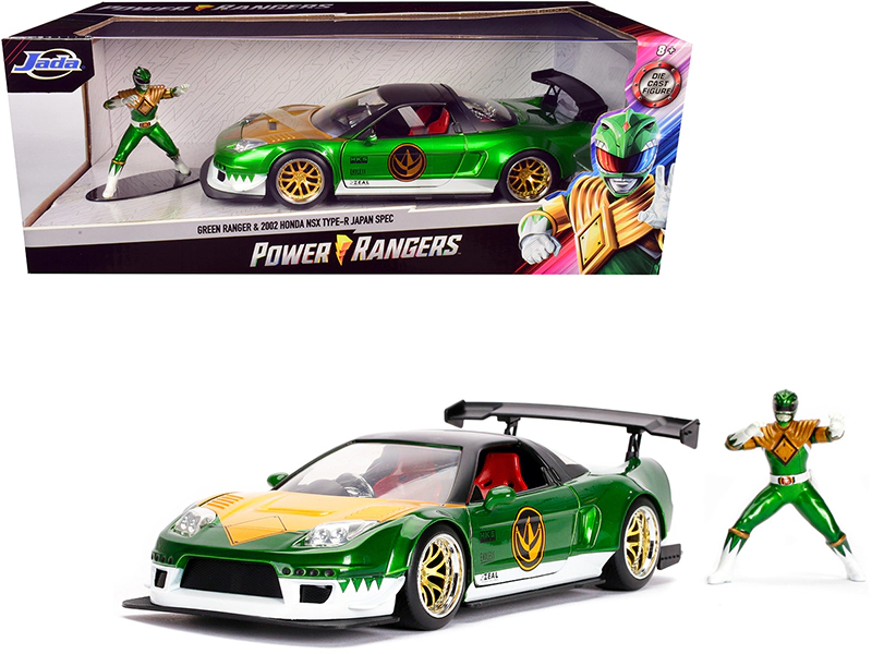 Jada 2002 Honda NSX Type-R Japan Spec RHD (Right Hand Drive) and Green Ranger Diecast Figurine "Power Rangers
