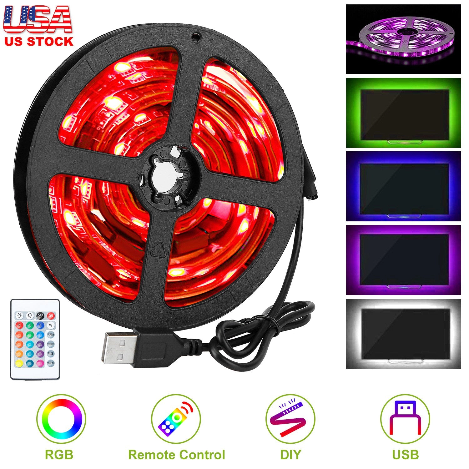 GBruno Waterproof RGB TV LED Backlight Strip Kit