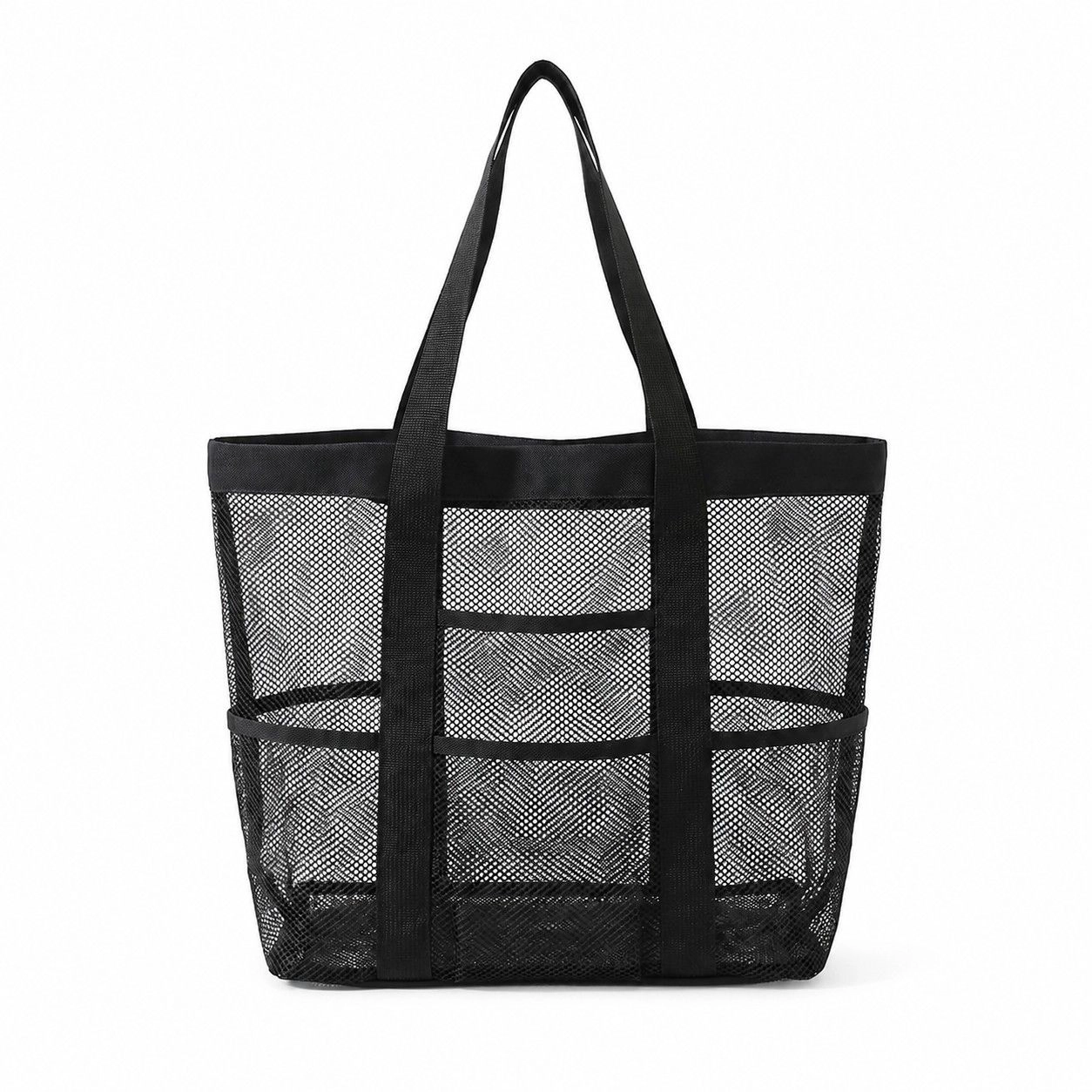 Alilang Women's Large Mesh Beach Tote Bag with Exterior Pockets and Shoulder Handles, Mint Green