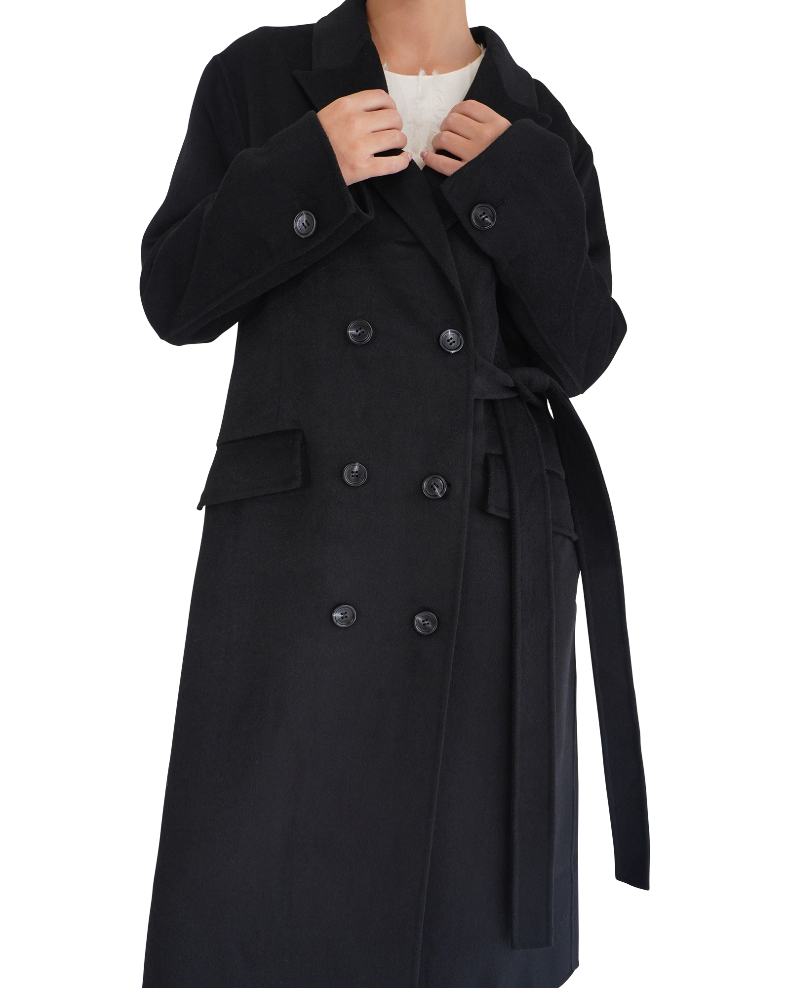 Belle & Bloom Womens Right There Wool Blend Side Tie Coat