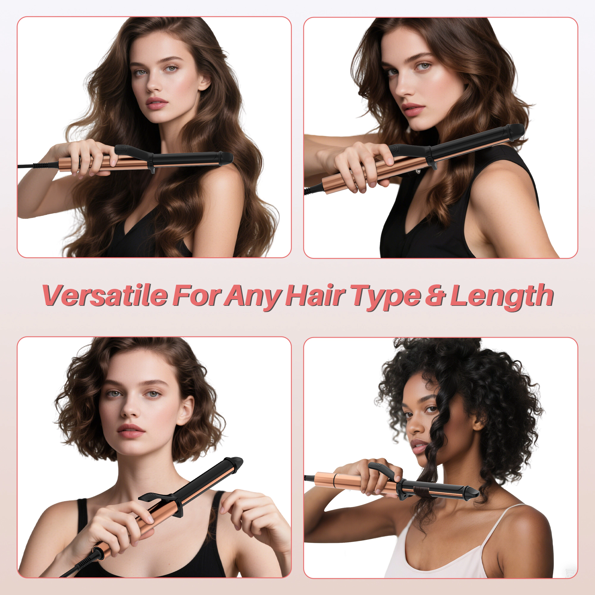 NICEBAY Curling Iron, 1 Inch Ceramic Coating Curling Wand, Professional Hair Curler with Long-Lasting Shiny Curls