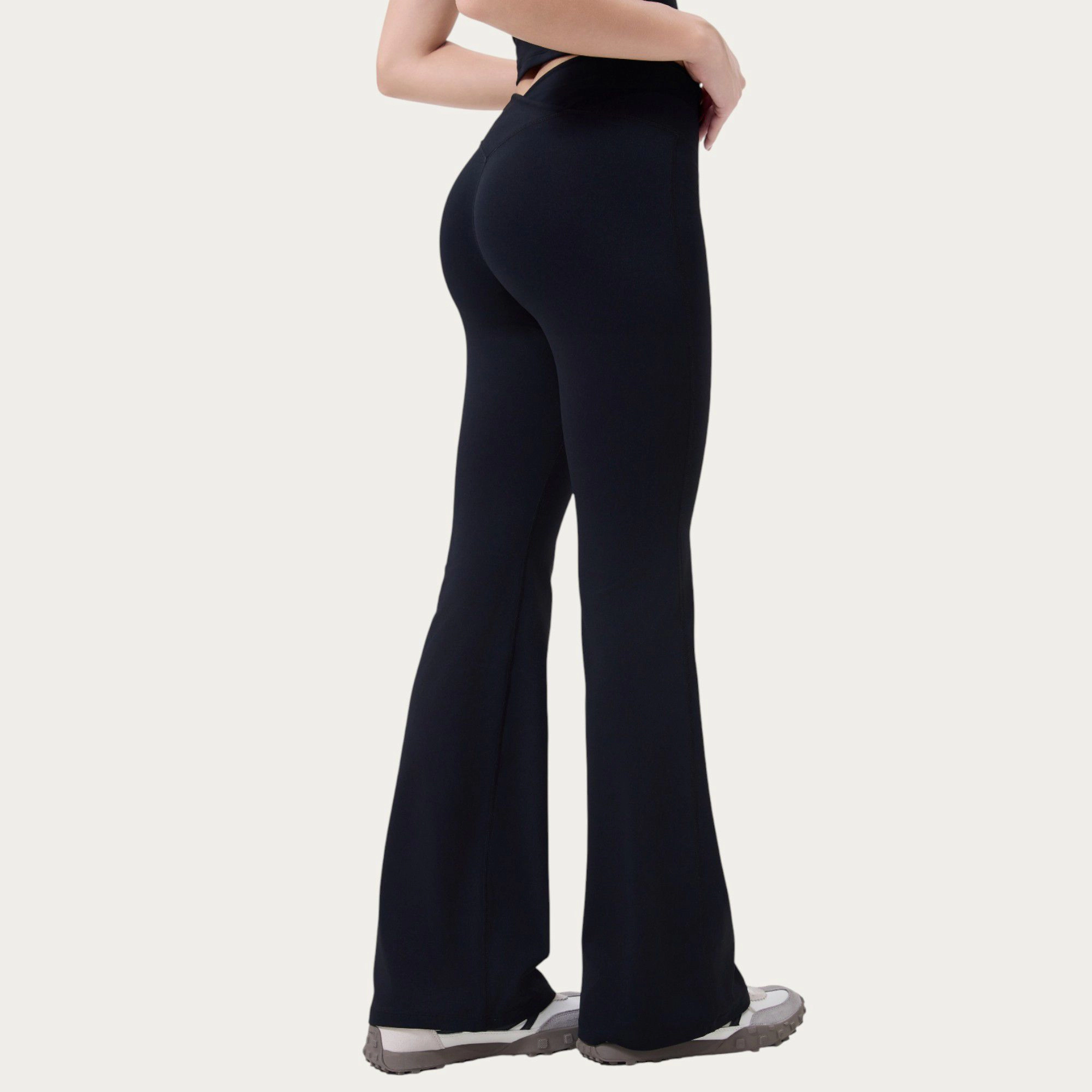 Anna-Kaci Women's High-Waist Flare Sweatpants with Seamless Stretch Fit