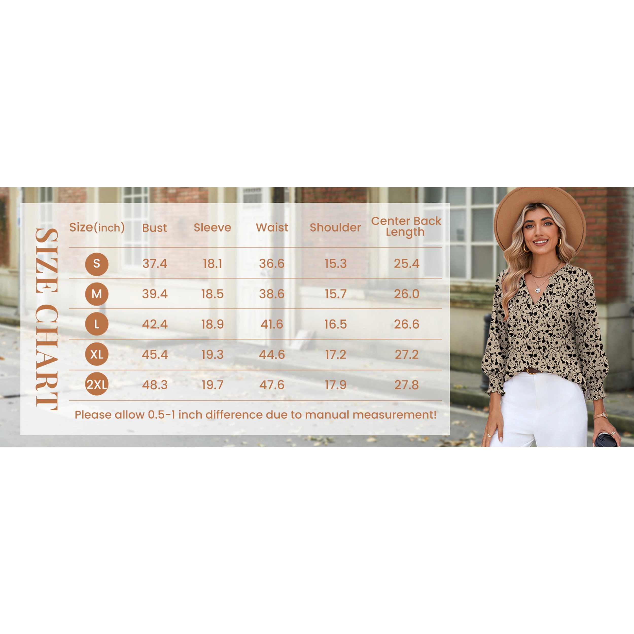 Zeagoo Women V Neck Three Quarter Sleeve Blouse