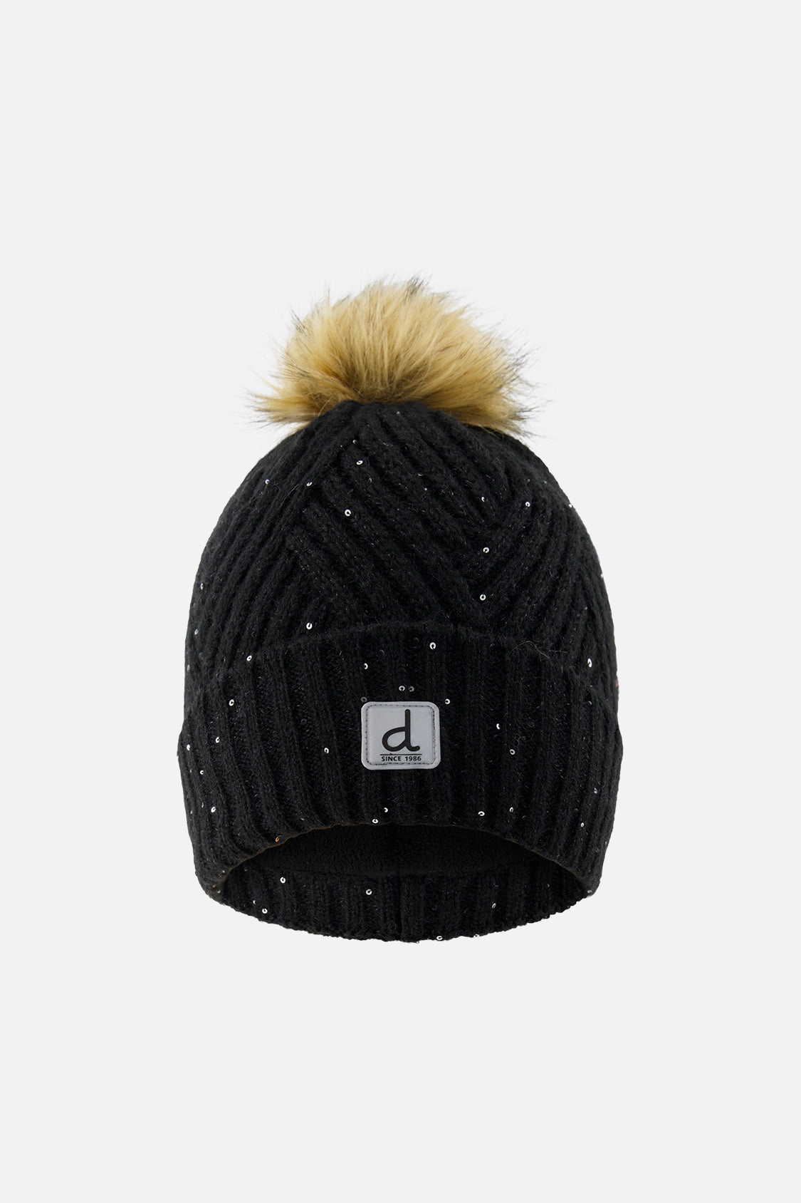 Deux par Girls Winter Chevron Knit Hat with Pompom