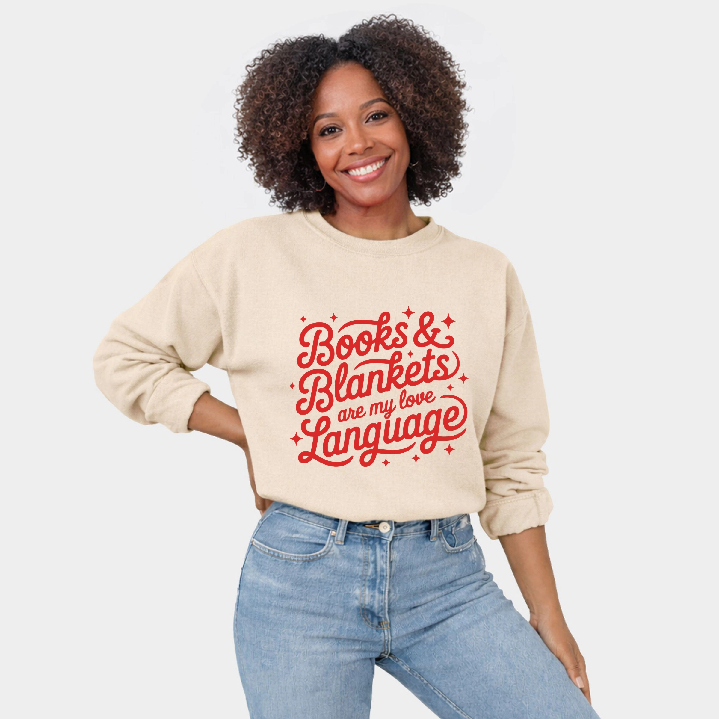 Simply Sage Market - Books & Blankets Are My Love Language  Women's Graphic Sweatshirt