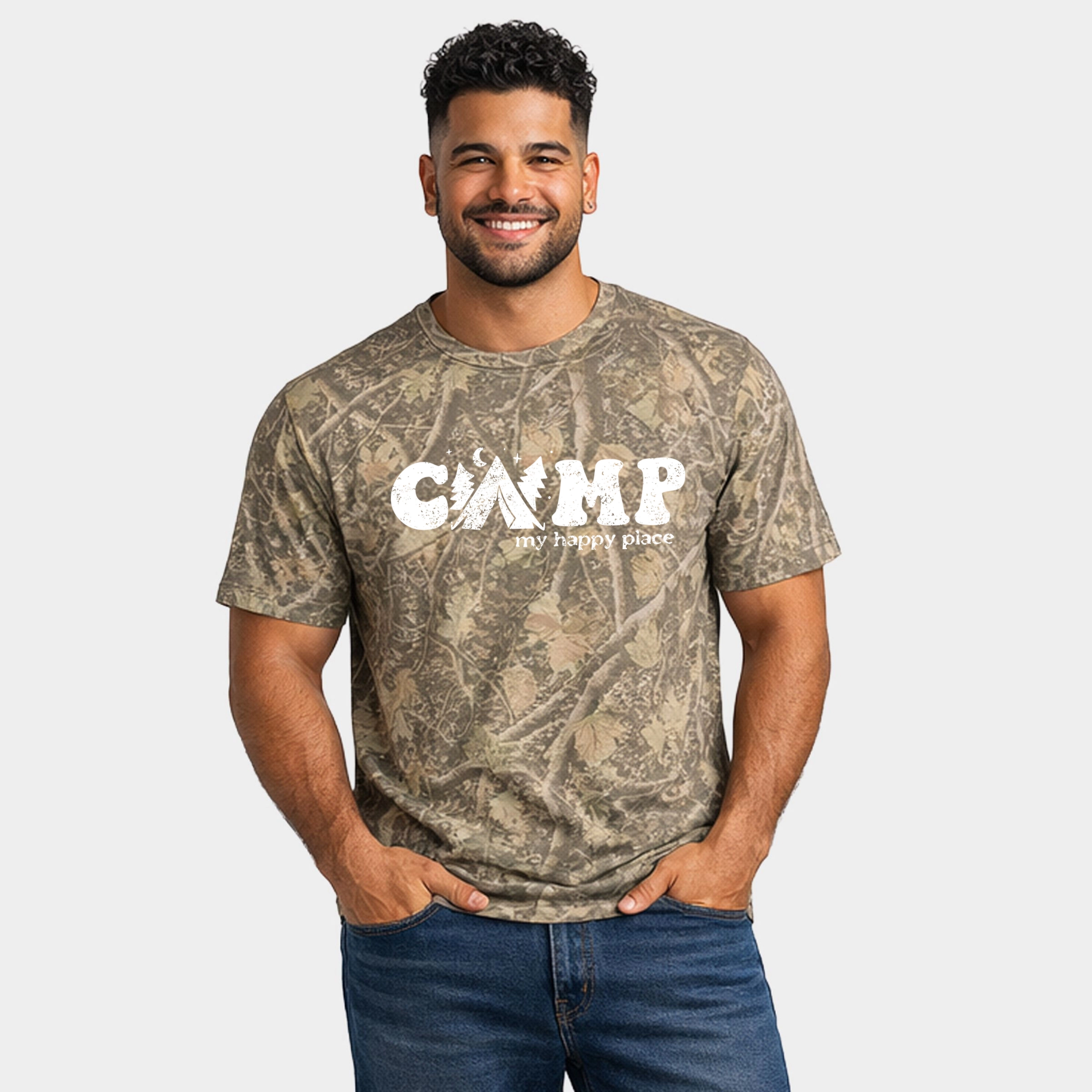 Simply Sage Market - Camp My Happy Place Men's Heavyweight Crew