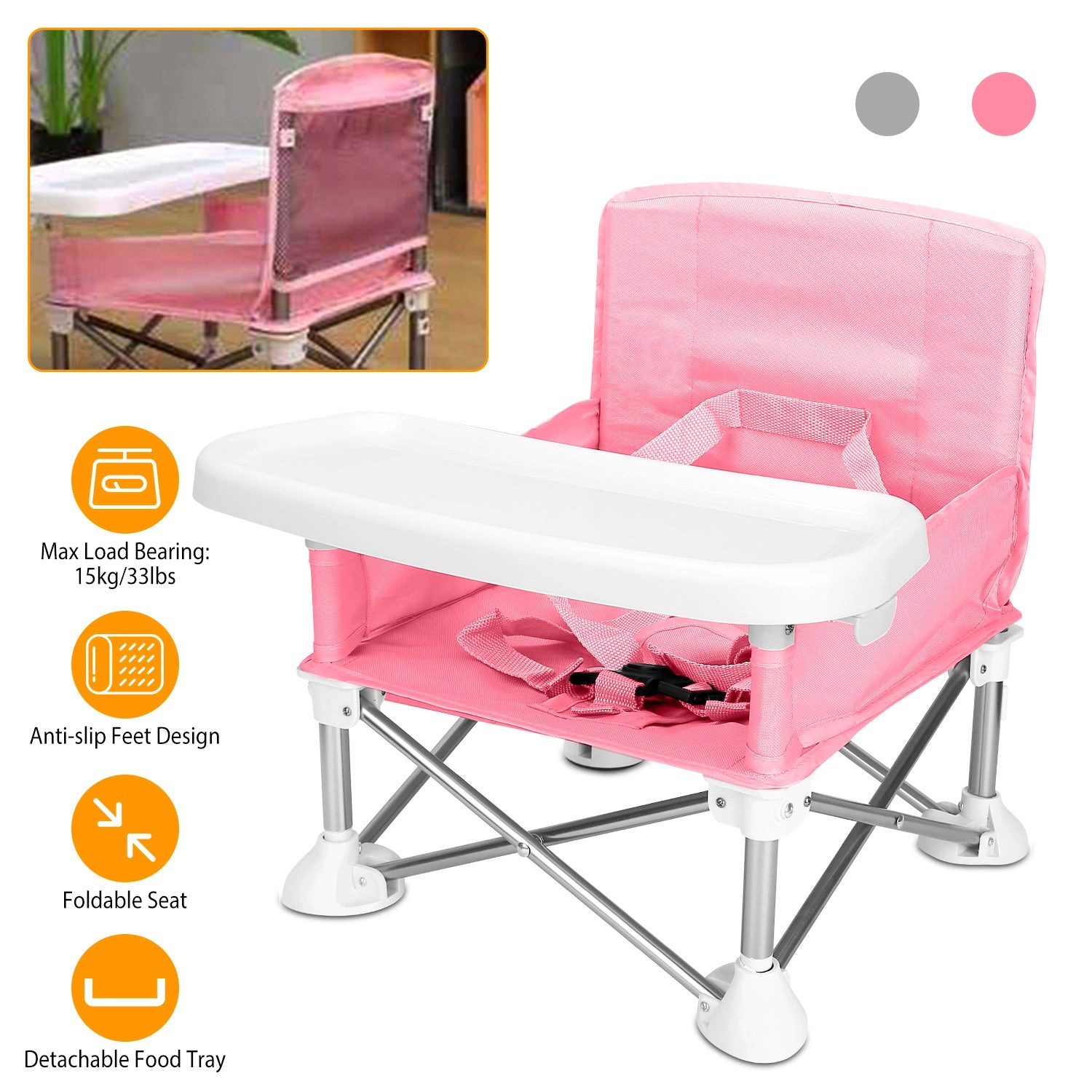 GBruno Kids' Kids' Foldable Travel Booster Seat With Tray