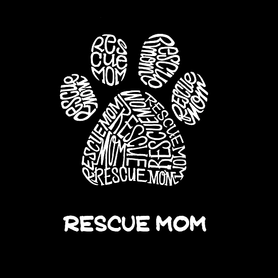 LA Pop Art Girls Word Art T-Shirt - Rescue Mom
