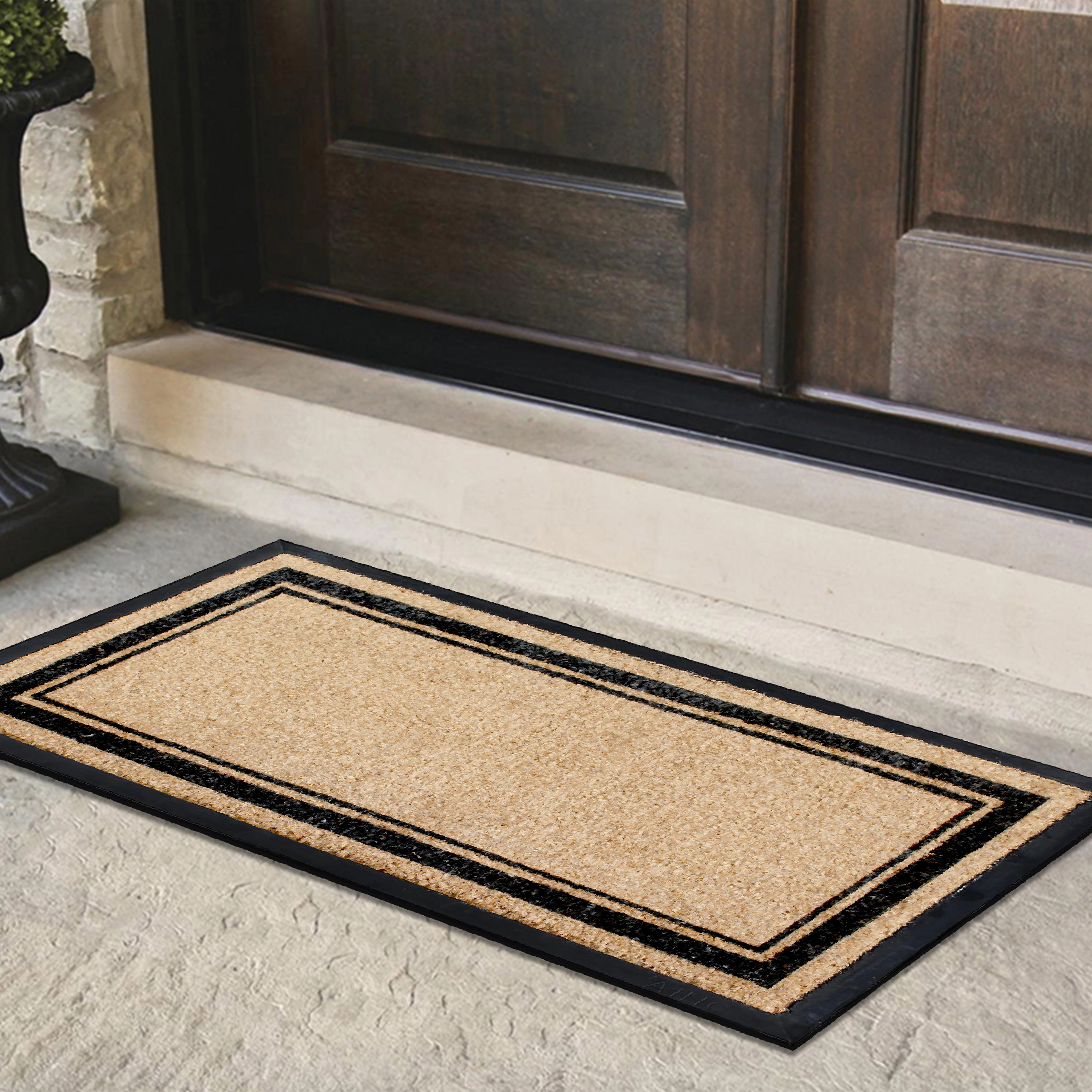 A1HC Coir and Rubber Door Mat 30x60 Inches Anti-Shed Fade-Resistant Markham Picture Frame Black