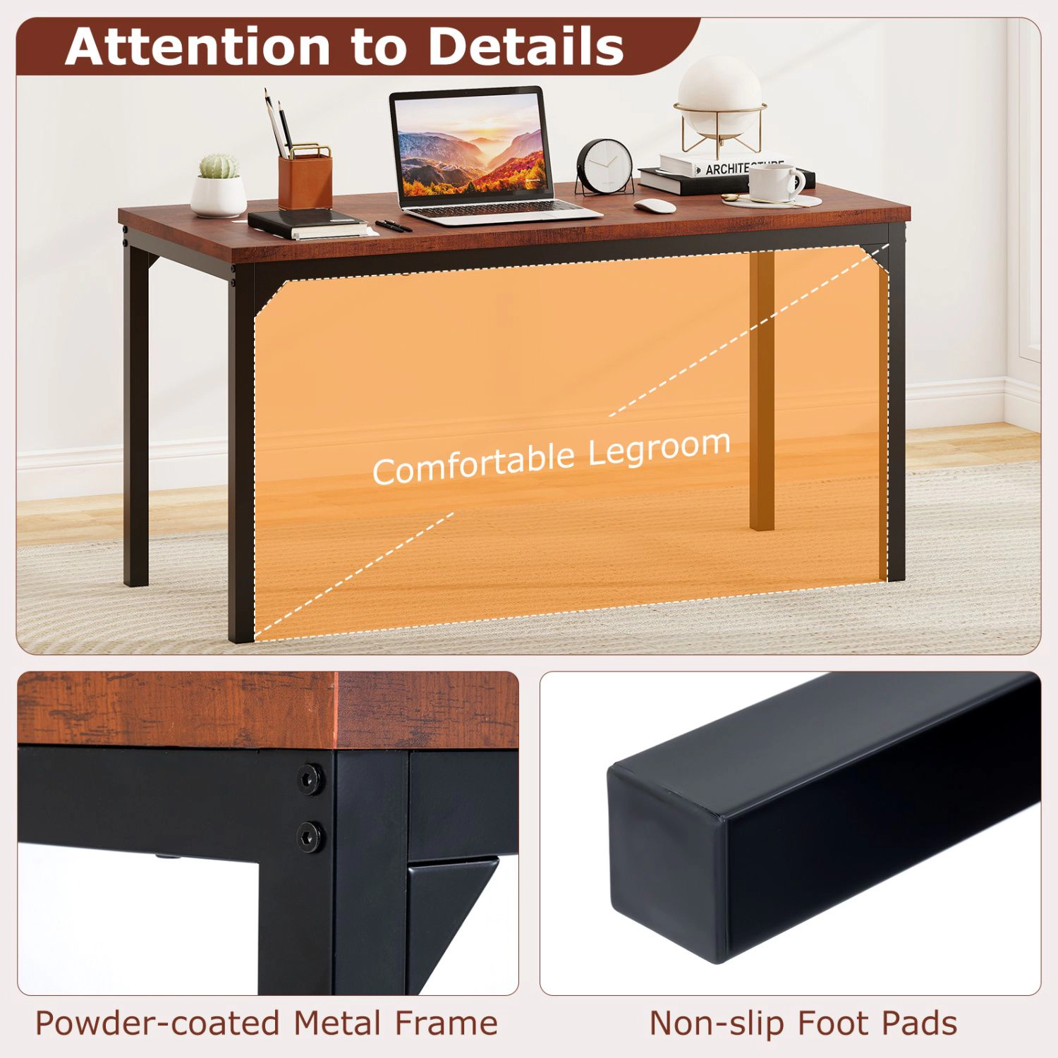 SlickBlue 55 Inch Office Conference Table with Honeycomb Top