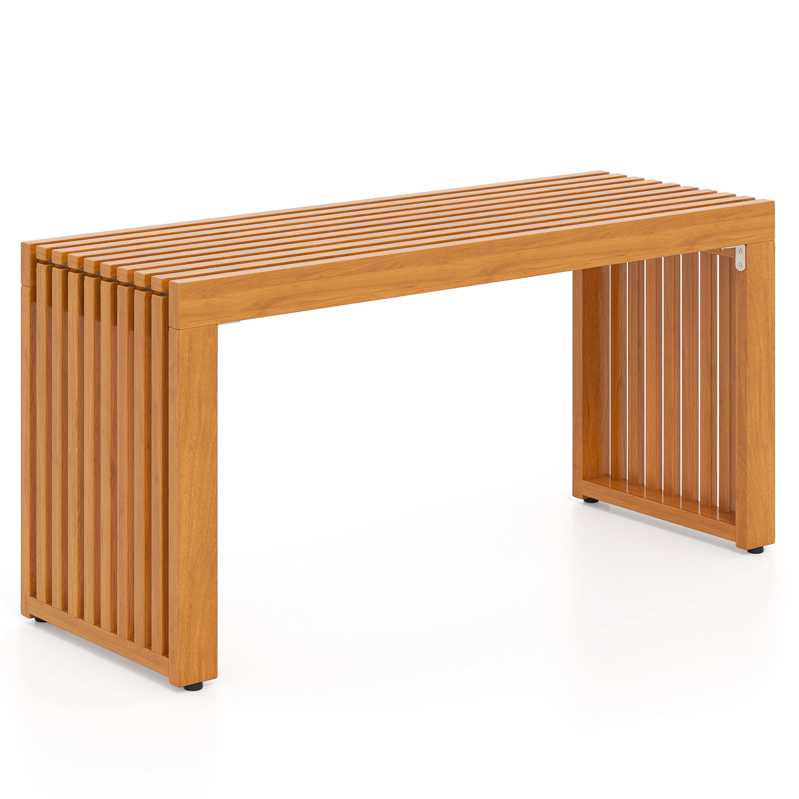 LJG 36 Inch Patio Bench All-Slat Acacia Wood Loveseat